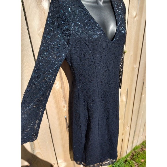 Banana Republic L'Wren Scott Collection Navy Lace Knee Length Maxi S 6 - Picture 4 of 12